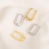 2023 Nueva Entrada Lujo Ligero Hebilla de Oreja Moda Aleación Pendientes Retro Nicho Gama Alta Elegante Anillo de Oreja Rectangular para Mujeres