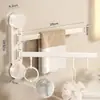 Nuevo Gancho de Ventosa Toallero Giratorio Estante de Almacenamiento sin Taladro Montado en Pared Barra para Toallas de Baño Estante de Almacenamiento con Múltiples Barras