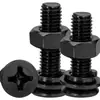 Juego de tornillos de cabeza avellanada de cruz y tuercas, pernos de cabeza plana, arandelas planas, arandelas de resorte y tuercas hexagonales, juego de cuatro piezas, M2, M3, M4, M5, M6