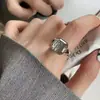 Anillo de Zirconia con Azúcar de Cristal de Hielo Moda Femenina Distintivo Corea del Sur Ins Apertura Ajustable Anillo para Dedo de Dieta Lujo Ligero Sentido de Alta Gama