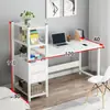 Escritorio de oficina simple, adecuado para uso doméstico, estudio de estudiante, dormitorio, escritorio de computadora, escritorio fácil de montar, escritorio con estantería, combinación de escritorio todo en uno