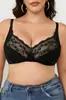 Lencería para mujer de talla grande de comercio exterior transfronterizo europeo y americano Amazon sujetador push-up inalámbrico de encaje hueco europeo y americano
