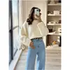 Suéter tejido de marca independiente Wish para mujer, estilo europeo y americano, para primavera y otoño, de manga larga, cuello redondo, color liso de moda, versátil, corte holgado, moderno