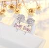 Pendientes de Piruleta de Plata de Ley S925 Nicho Dulce y Lindo Zirconia Pendientes de Caramelo Estilo Coreano Chic Joyería de Alta Gama
