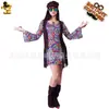 Festa à Fantasia cosplay feminino adulto fantasia hippie festa de carnaval anos sessenta e setenta saia hippie