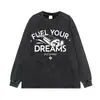 Camiseta de manga corta OVERSIZE con lavado desgastado, camiseta estampada, manga larga, cuello redondo, corte holgado, estilo callejero de moda, comercio exterior en stock