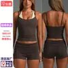 Camisola de Bloques de Color Transfronteriza para Mujer, Chaleco Deportivo de Secado Rápido tipo Dos Piezas para Correr, Fitness, Pilates y Yoga