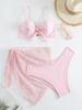 Traje de Banho para Meninas 2024 Comércio Exterior Especial para Amazon Aliexpress Férias na Praia Bikini Europeu e Americano Conjunto Esportivo de Três Peças