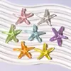 Accesorios de resina de estrellas de mar verdes y rosas, accesorios DIY de pentagrama para Crocs, bolsos, fundas de teléfono y materiales decorativos