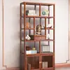 Estante de Exhibición de Madera Maciza, Gabinete Multifuncional Estilo Chino, Estante de Almacenamiento para Té, Adorno Divisor de Madera de Olmo, Gabinete de Exhibición de Almacenamiento para Sala de Té de Oficina