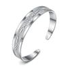 Moda simples pulseira banhada a prata namorada feminina redonda pulseira de prata aberta joias de prata finas multi-anel pulseira japonesa e coreana atacado