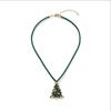 Collar Colgante de Árbol de Navidad con Diamante de Color Goteo Creativo Transfronterizo Moda Europea y Americana Collar Cadena Clavícula Navideña