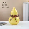 Vaso de cabaça em cerâmica, nova decoração para casa estilo chinês, pequeno vaso simples para flores secas, artesanato de decoração para entrada de sala de estar