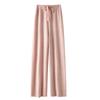 Pantalones de punto de lana 100 de pierna ancha casuales sueltos rectos tipo mopa otoño e invierno adelgazantes de cintura alta con caída pantalones de lana para mujer