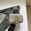 Bolso de Mujer de Gama Alta 2025 Simple para el Trabajo Decoración de Correa Costuras de Moda Color Sólido Hombro Único Cruzado de Hombro Portátil Bolso Cuadrado Pequeño
