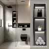 Nicho de Acero Inoxidable 304 Baño Empotrado Inodoro Estante de Almacenamiento Acabado Vitrina Mueble de TV Mueble de Partición Metálico