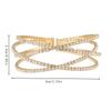 Fuente de fábrica Amazon Más vendido Pulsera elástica de alambre de acero de fila cruzada europea y americana Joyería para mujer con incrustaciones de diamantes