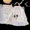 Pijamas de verano para niñas, nuevos, de algodón crepé con burbujas, de manga corta, con bonitos dibujos animados, para el hogar y el aire acondicionado.