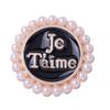INS estilo coreano estilo Chanel borde de perlas redondas lazo blanco y negro letra inglesa placa de flor hebilla de diamantes aleación accesorios diy