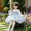 Vestido Princesa Elsa Meninas 2026 Outono Festa de Aniversário Infantil Vestido de Menininha Estiloso Vestido Lolita