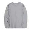 Nova Coleção de Outono 230g Algodão Puro Pesado Camiseta de Manga Longa Gola Redonda Camiseta Básica Branca Atacado Mesmo Estilo para Homens e Mulheres Versão Limpa