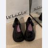 Zapatos de Cuero de Suela Gruesa Versátiles Estilo Japonés con Punta Redonda para Mujer 2025 Nuevos Zapatos Negros de Verano para Combinar con Faldas Zapatos Mary Jane de Tacón Grueso
