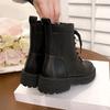 Populares Talla Grande Transfronterizas Superventas Otoño e Invierno Botas Martin de Mujer de Caña Media-Alta con Terciopelo Cálido y Versátil