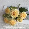 Ramo pequeño de hibisco de 6 cabezas de flores artificiales flores de comercio exterior transfronterizo decoración de hogar exterior flores artificiales flores de boda