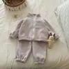 Timo girls 2026 nuevo conjunto deportivo elegante de forro polar otoño e invierno nuevo sudadera con capucha y cremallera casual y conjunto de dos piezas de pantalones largos