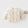 Chaqueta de Medio Espalda para Bebé Recién Nacido, Ropa Interior Cálida de Algodón, Top de Bebé Fino de Algodón Puro Sin Costuras Estilo Kimono para Otoño/Invierno