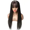Peruca de Moda Europeia e Americana Nova para Venda Transfronteiriça na Amazon com Franja Reta Cabelo Longo e Liso Peruca Quente Africana Cobertura Completa da Cabeça