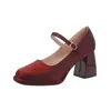 793 Tacones de Plataforma Mary Jane de Alta Calidad en Stock para Mujer, Tacón Grueso, Adecuados para Vestidos de Novia Tradicionales Chinos, Zapatos de Novia Cómodos