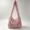 Bolso de Borla y Plumas Otoño e Invierno Bolso Peludo de Hombro Único Bolso de Axila de Pelo Largo Bolso Tote Versátil para Viajes y Trabajo Bolso Peludo