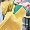 Sudadera de Algodón Falsa de Dos Piezas para Mujer, Tallas Grandes, Suéter Holgado, Estilo Coreano, Moda Estudiantil, Nuevo Top de Color Sólido Primavera y Otoño 2026