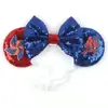 Faixa de Cabeça Elástica Ajustável Cruzada de Morcego Tema Halloween Headwear com Laço de Lantejoula