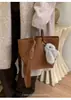 Bolso Tote Retro de Gran Capacidad para Mujer, Moderno y Versátil, Bolso de Hombro o Axila Elegante de Color Sólido Mate de Gama Alta