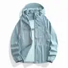 Roupa de Proteção Solar de Seda Gelada de Verão para Casal Transfronteiriço para Homens e Mulheres Roupa de Pele com Proteção UV Roupa com Capuz de Proteção Solar Roupa para Pesca ao Ar Livre