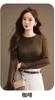 Nova Camisa Básica Lisa de Gola Redonda para Mulheres no Outono e Inverno, Roupa Íntima de Alta Qualidade e Versátil, Tops Femininos Slim Fit Off-Shoulder, Personalizado