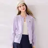 [100% Lã] Outono Inicial 2025 Novo Cardigã Tricô Feminino Casual Literário Gola Redonda Jacquard Bordado com Miçangas