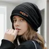Gorro de Tricô de Inverno Europeu e Americano Versátil Slouchy Chapéu Fashionável Estiloso Emagrecimento Facial Espesso Solto Pós-parto Chapéu de Lã para Mulheres