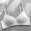 Íntimos Brillantes de Algodón Puro para Mujer, Push-Up, Anticaída, Soporte Lateral, Estilo Coreano Sencillo para Estudiante Universitaria, Sujetador sin Varillas