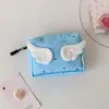 Linda Bolsa de Monedas con Lunares Estilo Ins y Pequeñas Alas, Bolsa Portátil para Servilletas Sanitarias, Bolsa de Maquillaje, Bolsa para Auriculares, Lápiz Labial, Cosméticos