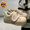 Zapatos de algodón para mujer con plataforma gruesa, que aumentan la altura, nuevo estilo invierno 2026, forrados de felpa, casuales, talla grande, cálidos, con cierre de velcro, sin cordones y diseño esponjoso