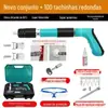 Pistola de Pregos Mini Silenciosa, Pregador Manual para Fixação de Ranhuras de Linha de Parede, Pregador Integrado