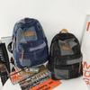 Mochila escolar de mezclilla lavada para mujer, estilo japonés, sencilla y relajada, estilo coreano, mochila de lona para estudiantes universitarios y de secundaria.