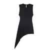 Atacado de Fabricantes de Roupas Femininas Transfronteiriças 2026 Novo Estilo Europeu e Americano Moda Feminina Sexy Vestido com Barra Assimétrica
