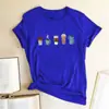 Camiseta con estampado de café helado con copo de nieve manga corta estilo europeo y americano top transfronterizo AliExpress verano nuevo 2022