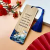 Marcador de Libros de Bambú Poesía Estilo Chino Serie de Poesía de Li Shangyin Marca de Madera de Bambú Creativa Marca de Página de Lectura Regalo
