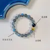 Pulsera de Piedra Lunar Gris Natural 2026, Pulsera de Ojo de Tigre Azul Dorado, Diseño Original, Estilo de Cuentas Redondas de Labradorita, Joyería de Moda