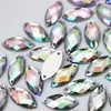 Rinestones Acrílicos Ojo de Caballo de 7*15mm Cosidos a Mano con Agujeros, Brillantes, Material para Manualidades y Accesorios de Ropa, Paquete de Materiales con Agujeros ZZ107